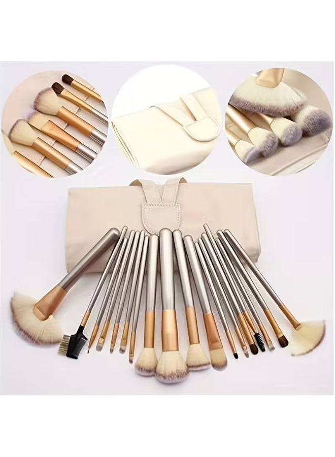 BLOOMING TIME 18 Pcs Makeup Brush Set Professional Wood Handle Premium Synthetic Kabuki Foundation Blending Powder Concealers Eye Shadows Brush Tool - Image 2